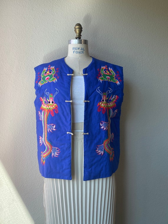 Vintage embroidered dragon vest - Gem