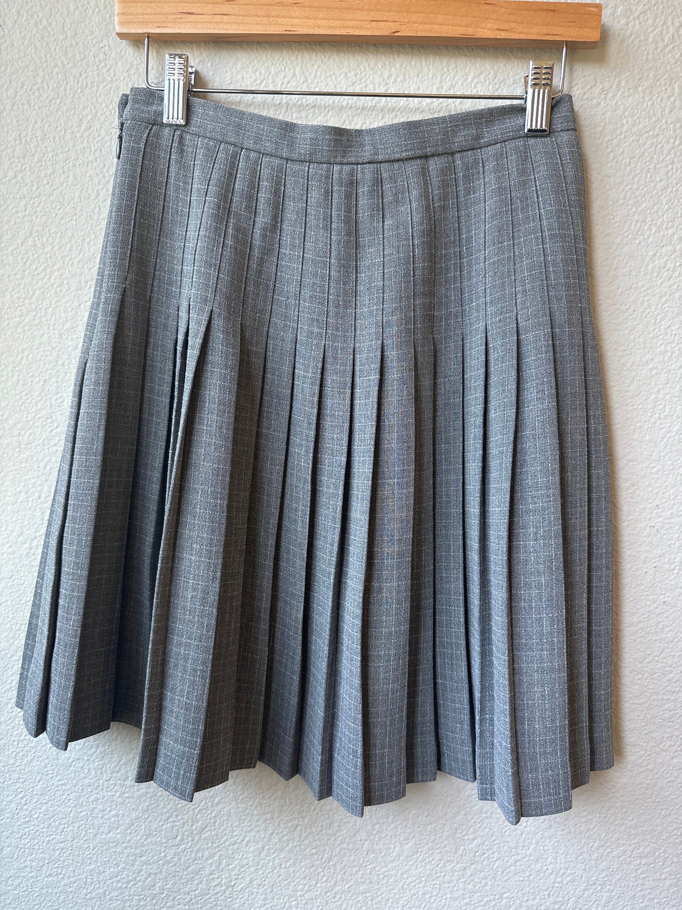 Pleated Skirt with Buckle Details - Grey main image 0