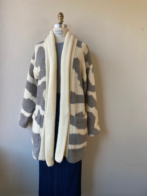 Abstract Mohair Sweater Coat