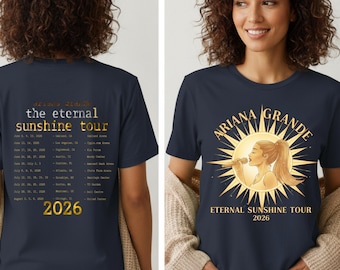 Ariana Grande Eternal Sunshine Tour Shirt, Vintage Pop Concert Tee, Unisex Pop Graphic Shirts, Ariana Grande Fan Gift Merch