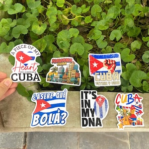 Cuba Sticker Set – Waterproof Cuban Pride Decals, Travel Gift