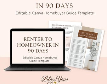 Bearbeitbare Homebuyer Guide Canva Vorlage | Kundenpaket (Digitales Produkt)