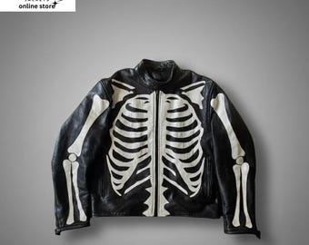 Blouson Cuir De Vache Véritable Motard - Taille Sur Mesure (XS à 6XL), Neuf Avec étiquettes