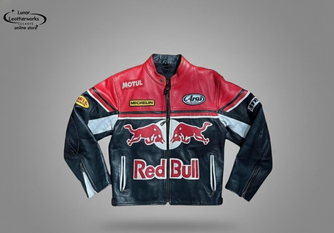Red bull racing leather jacket - Etsy 日本