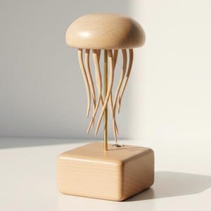 Wooden Jellyfish Automaton,Mechanical Jellyfish Toy,Wooden Kinetic Jellyfish,Jellyfish Automata Art,Wooden Moving Sculpture,Kinetic Desk Toy