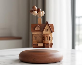 Automa galleggiante in legno a levitazione magnetica, scultura galleggiante magnetica, decorazione da scrivania in legno, giocattolo da scrivania galleggiante, arte cinetica da scrivania