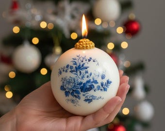 Candela di Natale, Candela per le feste, Candela per decorazioni natalizie, Candela festiva, Candela regalo di Natale, Decorazione invernale con candela, Candela da tavola di Natale