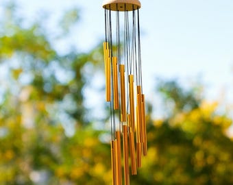 Campanello eolico dorato, Campanello eolico in metallo, Campanello eolico lungo, Campanello eolico dai toni profondi, Campanello eolico rilassante, Campanello eolico regalo, Campanello eolico da esterno