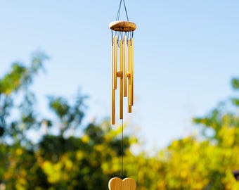 Campanello eolico in metallo, Campanello eolico a forma di cuore, Campanello eolico da esterno, Campanello eolico da patio, Campanello eolico rilassante, Campanello Feng Shui, Campanello eolico da meditazione