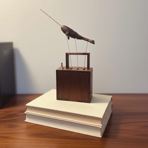 Wooden whale automata sculpture,Wooden Automaton,Mechanical Art Piece,Handmade Kinetic Art,Moving Sculpture,Wooden Desk Sculpture,Kinetic To