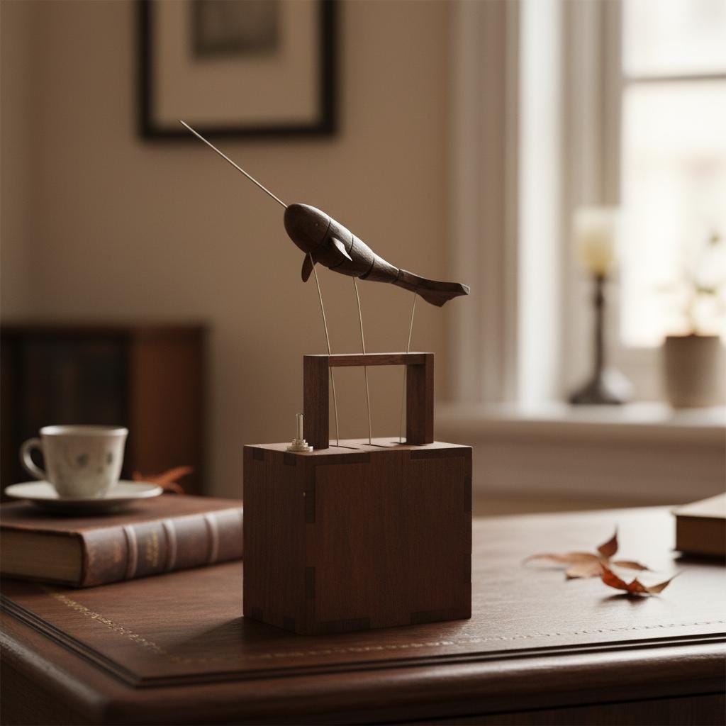 Wooden Whale Automata Sculpture,wooden Automaton,mechanical Art Piece ...
