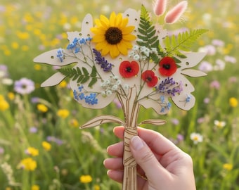 Tabla de madera para recolectar flores, tabla para recoger flores, soporte para herbario, tablero para exhibir arte floral, regalos de primavera para niños mayores, herramientas de juguetes de naturaleza