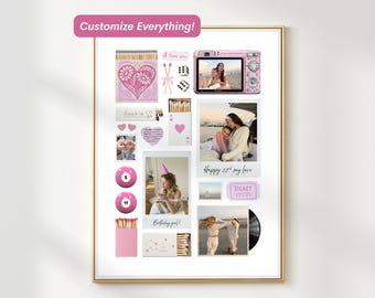 Bestie Gift Matchbox Template | DIY Photo Collage Art (Digital Download)