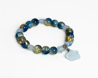 Midnights Inspired Beaded Jewelry Bracelet | Glass Beads | Cubic Zirconia | Charm | 10mm | 6 & 1/2 inches |