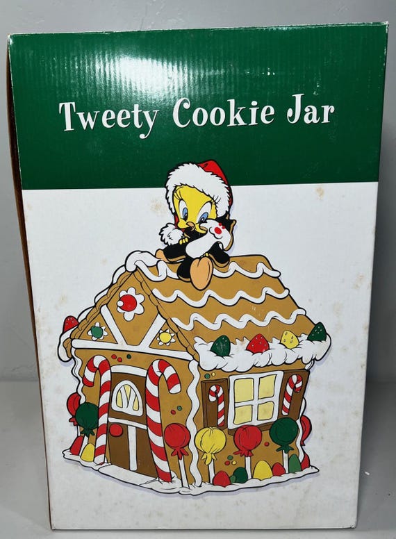 Tweety Bird & Sylvestor Gingerbread House Cookie Jar CHRISTMAS