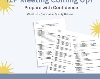 IEP Annual Review Checklist for Parents | IEP Meeting Prep Printable | Special Education Guide