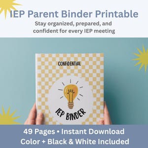 IEP Parent Binder Printable | Special Education Meeting Organizer (Instant Download)