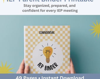 IEP Parent Binder Printable | Special Education Meeting Organizer (Instant Download)