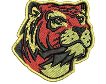 Djärvt majestätiskt tigerhuvudbroderidesign | Maskinbroderimönster
