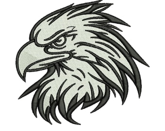 Bold Eagle Head Embroidery Design | Powerful Eagle Silhouette