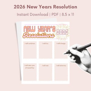 2026 Resolutions, Goal Setting, vision board, Games, Digital Download, NYE Games