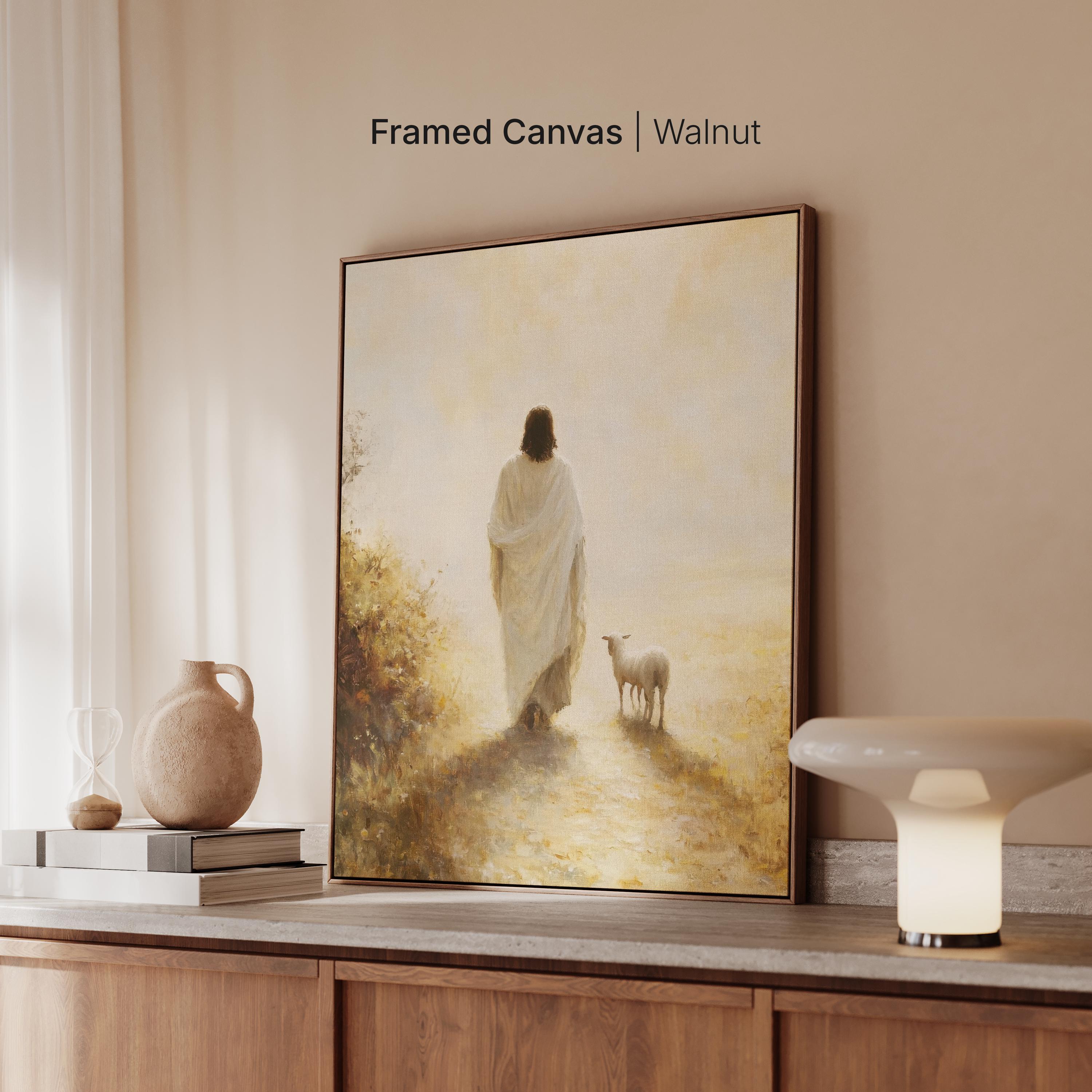 Jesus Leaves the 99, Parable of Lost Sheep, Jesus Wall Art, Canvas