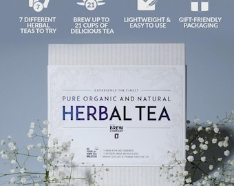 Caffeine Free Herbal Tea Sampler, Organic Evening Blend, Bedtime Gift Set