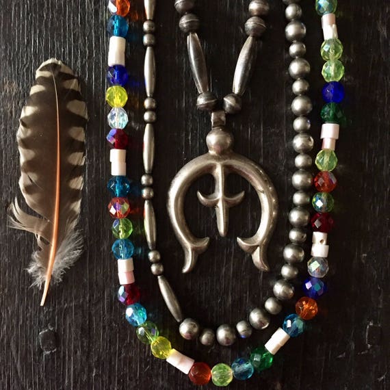 Cheyenne -Pow Wow Beaded Necklace -1960's - image 7