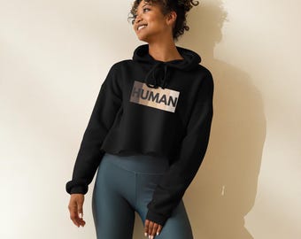 Human Collection – Cropped Hoodie (Gradient Block Edition)