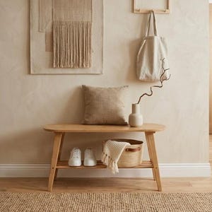 Japandi Bambu Entrébänk med Skoförvaring | Minimalistiska Hallmöbler