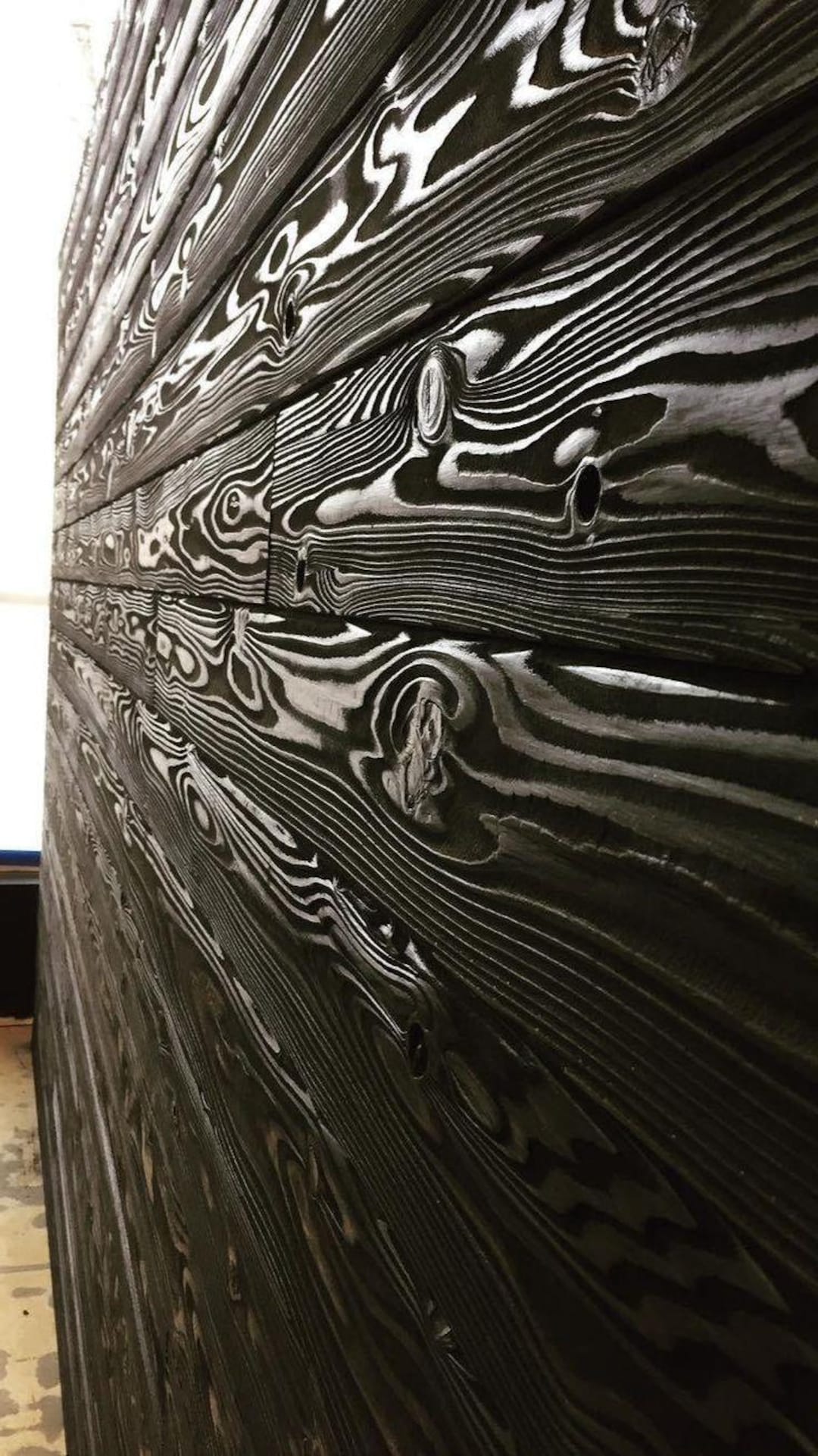 Shou Sugi Ban Cedar Wood Wall Panels | Dark Onyx Yakisugi Accent Wall ...