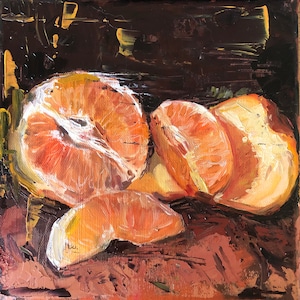 Oranges Original art oil painting 8”x8”