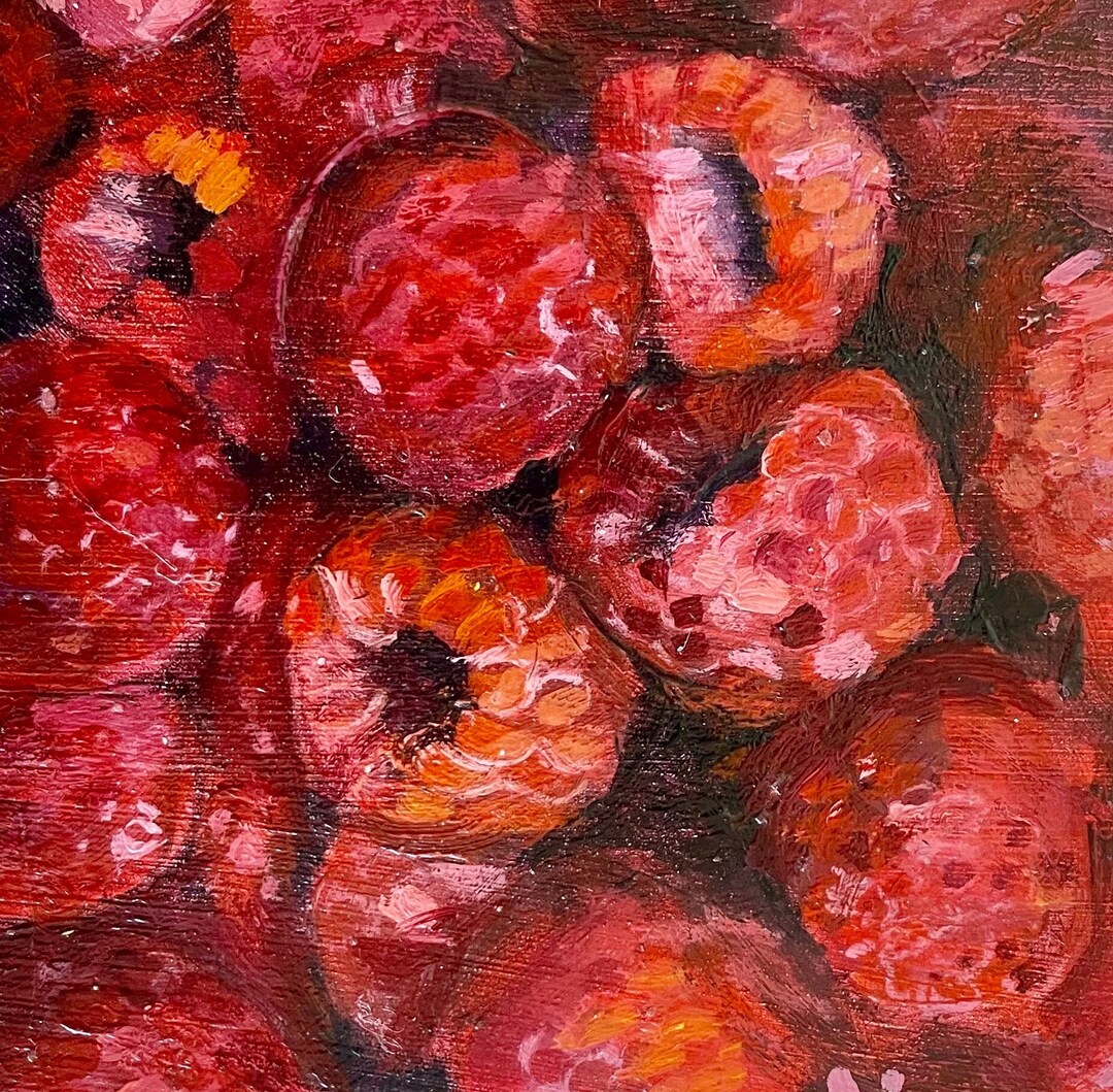 Painter Raspberry Raspberries Original Oil Painting 3”x3” - Etsy