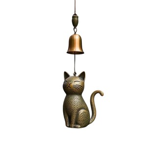 camping chimes, outdoor wind chime, flower fairy statue, fairy yard art, zen cat chime, cat yard art, cute cat ornament, hanging chimes, cat yard decor, feline wind bell, cat wind chime, modern cat bell, outdoor cat ornament