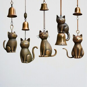 camping chimes, outdoor wind chime, flower fairy statue, fairy yard art, zen cat chime, cat yard art, cute cat ornament, hanging chimes, cat yard decor, feline wind bell, cat wind chime, modern cat bell, outdoor cat ornament
