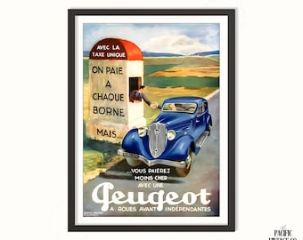 PEUGEOT 203/プジョー/ポスター Peugeot 203. Vers 1955. - Posters We Love