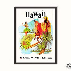 Hawaiian airlines vintage poster - Etsy 日本