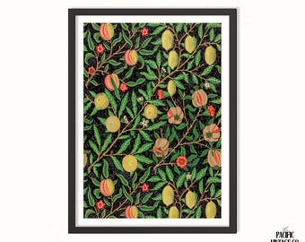 William Morris Granatapfel Kunstdruck - Vintage botanische Wandkunst, Blumenmuster Poster, klassisches Arts and Crafts Dekor