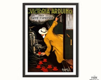 Vintage Art Deco Poster, Victoria Arduino Coffee by Leonetto