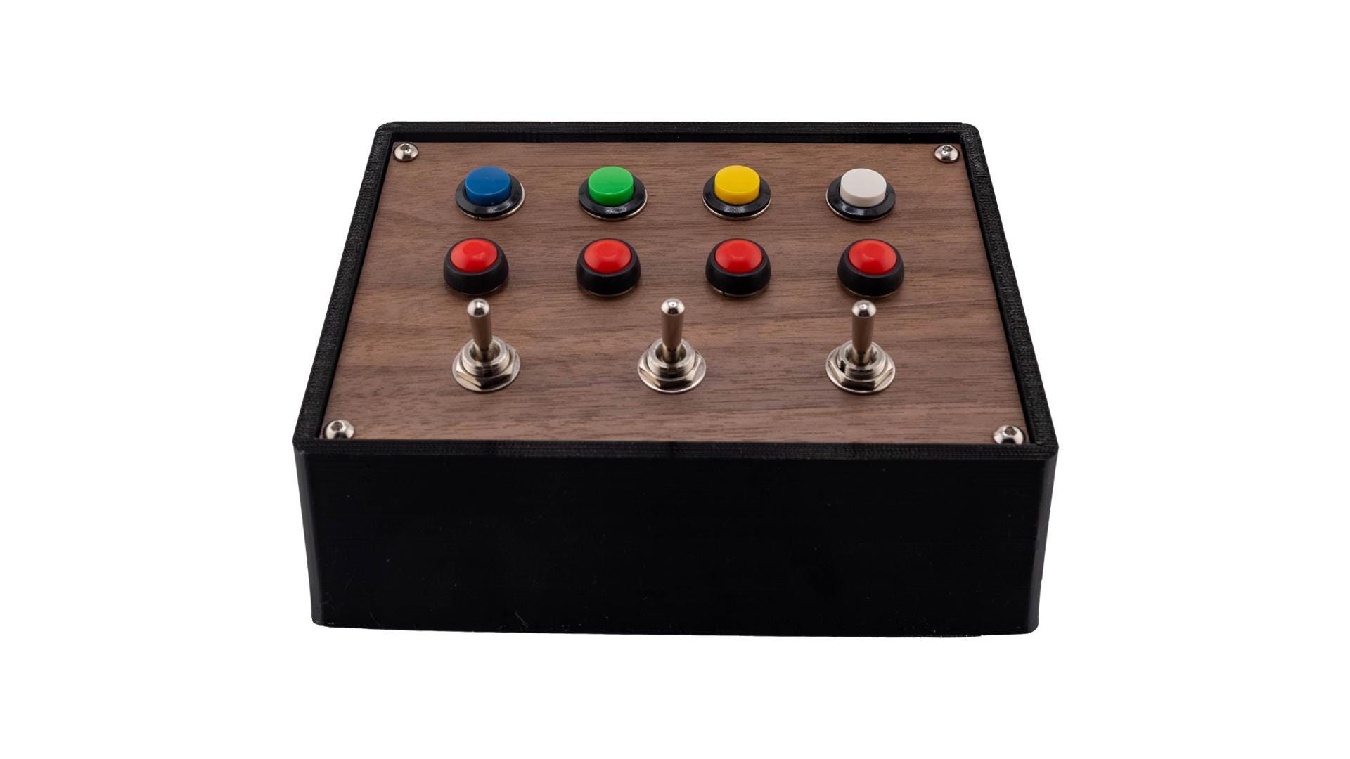 Lothar One Button Box | Walnut Wood Simulator Enclosure, 14 Inputs ...