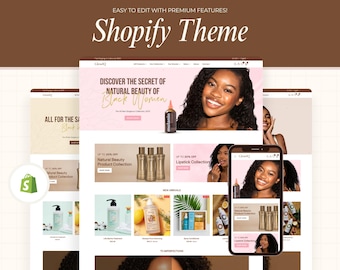 GlowIq - Tema de Shopify para cosmética / Plantilla de Shopify para salud y belleza / Diseño limpio y moderno / Configuración de la tienda incluida