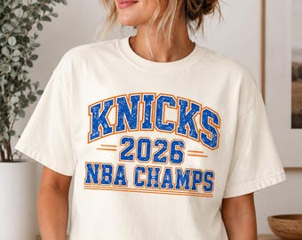 New York Knicks 2026 NBA Champs Distressed Tee, Retro Basketball Fan Shirt