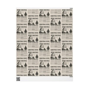 Vintage Christmas Wrapping Paper, Holiday Gift Wrap, Newspaper, Retro Christmas Decor, Seasonal Paper for Gifts image 2
