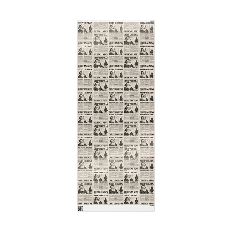 Vintage Christmas Wrapping Paper, Holiday Gift Wrap, Newspaper, Retro Christmas Decor, Seasonal Paper for Gifts image 7