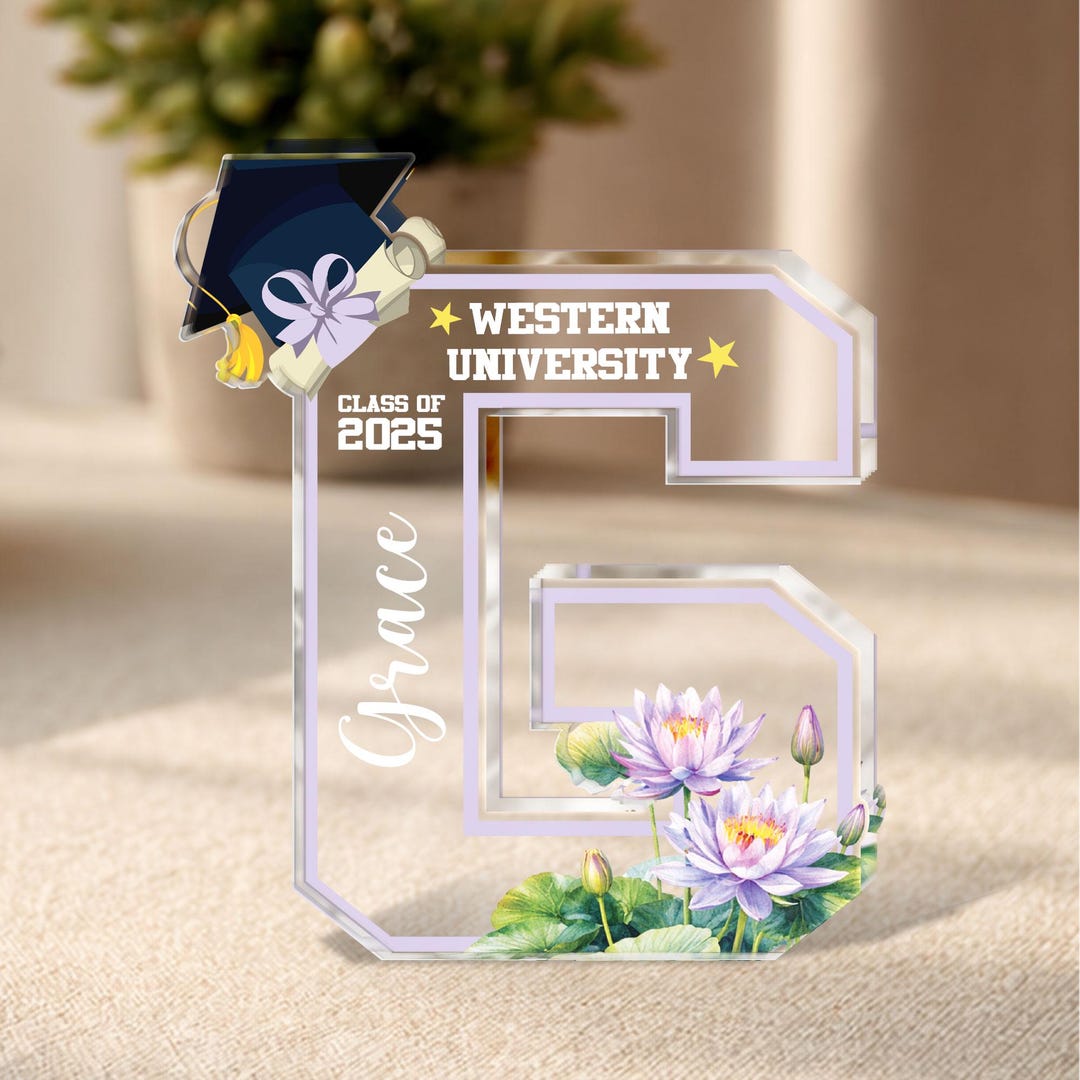 Letter Grad Gift Personalized Graduation Acrylic Block Letter G, Custom Name Class of ...