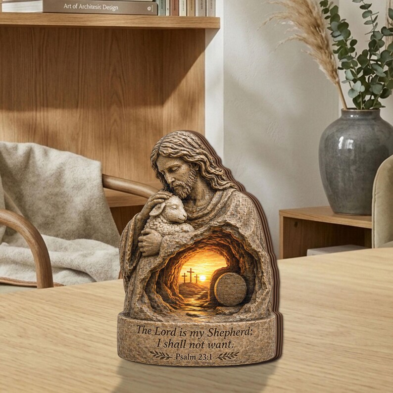 Jesus Block Personalized Jesus Wooden Block, Christian Faith Decor, Psalm 23 Gift ...