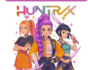 Huntrix Kpop Demon Hunters PNG, Idol Group Shirt Design (Digital Download)