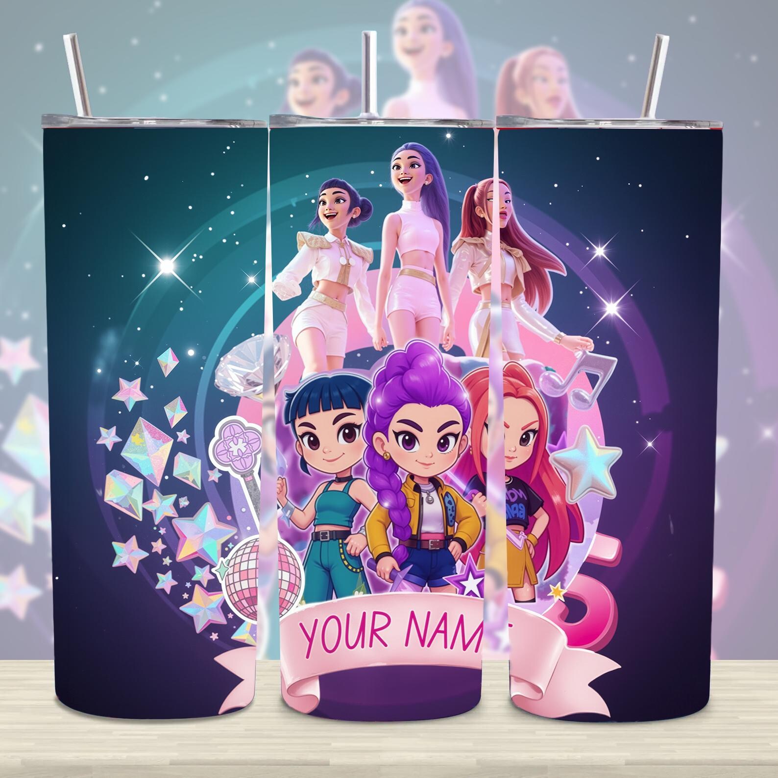 Kpop Demon Tumbler PNG, Personalized Idol Group Design (digital ...