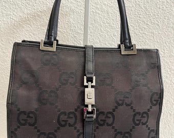 90年代ヴィンテージ グッチ ダイアナ バンブーハンドル レザー クロス