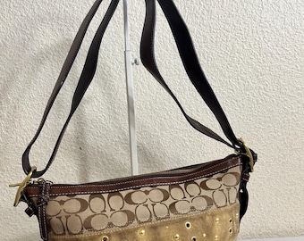 Coach Y2K Signature Hot Pink Demi Canvas and Suede Vintage